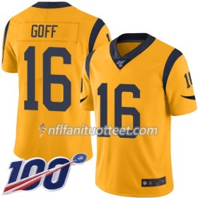 Miesten Los Angeles Rams NFL Pelipaita Jared Goff 16 Nike Gold 100th